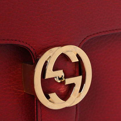 Gucci Dollar Calfskin Small Interlocking G Shoulder Bag Red 11 of 13