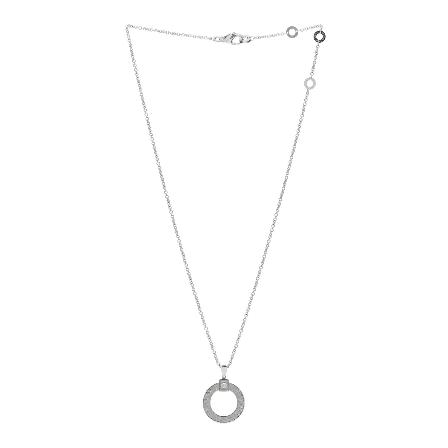 Bulgari 18K White Gold Diamond BVLGARI BVLGARI Pendant Necklace 2 of 4