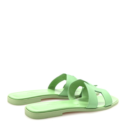 Hermes Epsom Oran Sandals 39 Vert Pomme 5 of 9