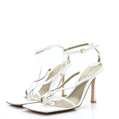 Bottega Veneta Lambskin Stretch Multi Strap 90mm Sandals 39 Optic White 3 of 8