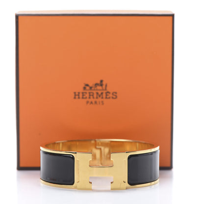 Hermes Enamel Wide Clic Clac H Bracelet PM Black 6 of 6