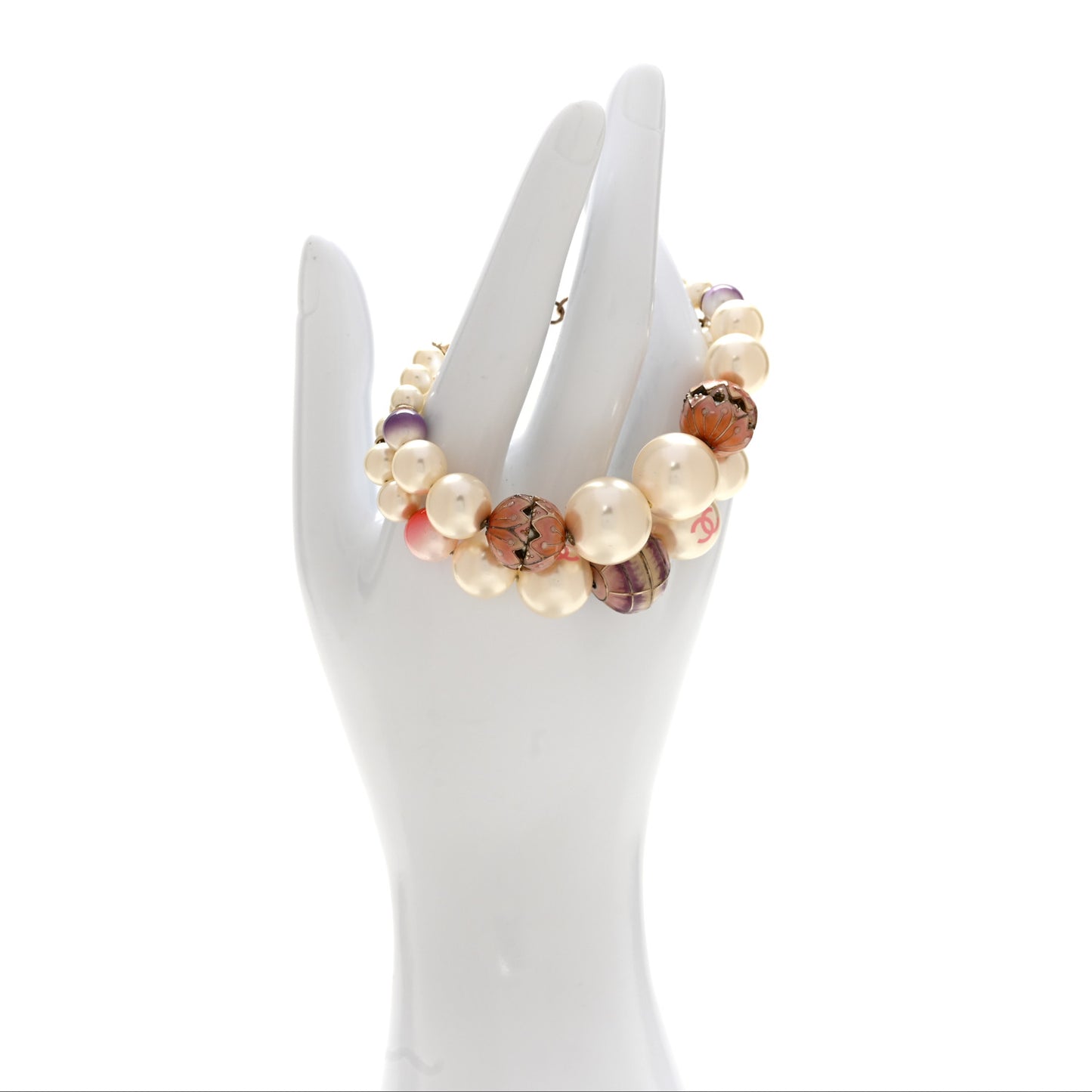 Graduated Pearl Enamel Bead CC Korean Garden Bracelet Pink Multicolor