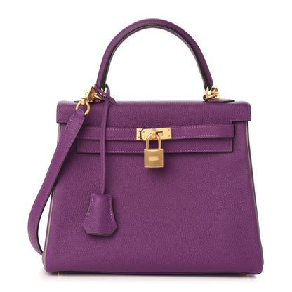 Hermes Togo Horseshoe Kelly Retourne 25 Anemone Gris Asphalte 1 of 12