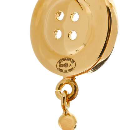 Chanel Metal Pearl Paris Button Drop Earrings Gold 4 of 5