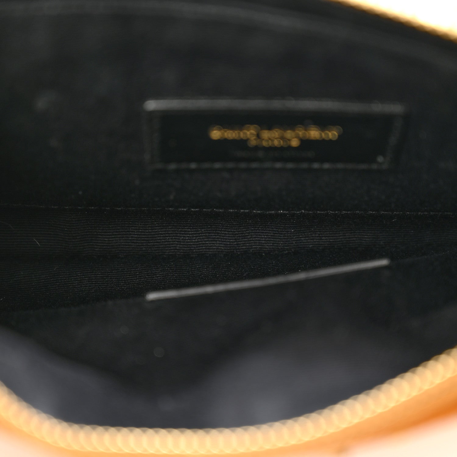 Saint Laurent Grain De Poudre Chevron Monogram Large Bill Pouch Senape Yellow 5 of 14