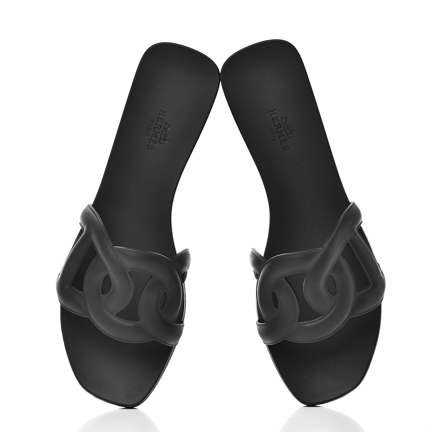 Hermes Rubber Aloha Sandals 39 Black 8 of 9