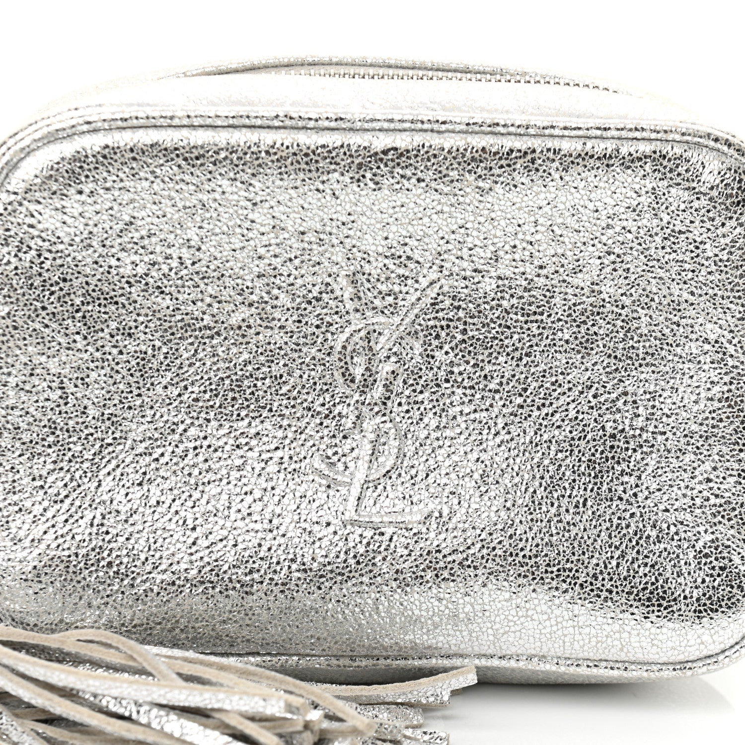Saint Laurent Metallic Lambskin Monogram Lou Belt Bag Argento 8 of 10