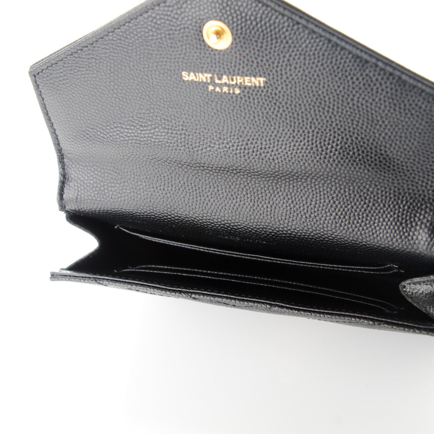Grain De Poudre Matelasse Chevron Small Monogram Envelope Wallet Black