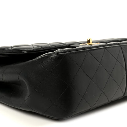 Chanel Lambskin Quilted Jumbo Double Flap Black 10 of 11
