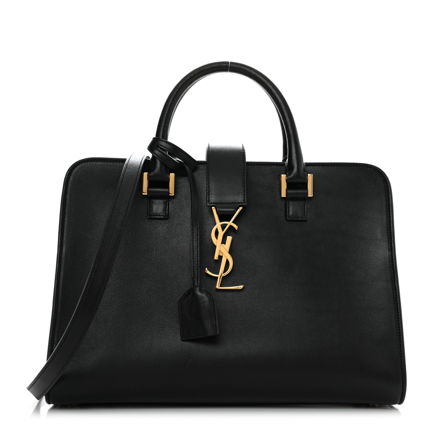 Saint Laurent Smooth Calfskin Small Cabas Monogram Black 1 of 10