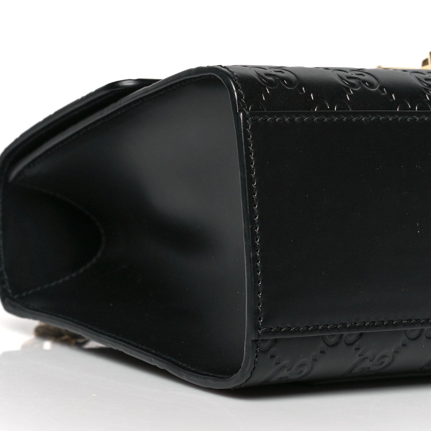 Guccissima Medium Padlock Shoulder Bag Black