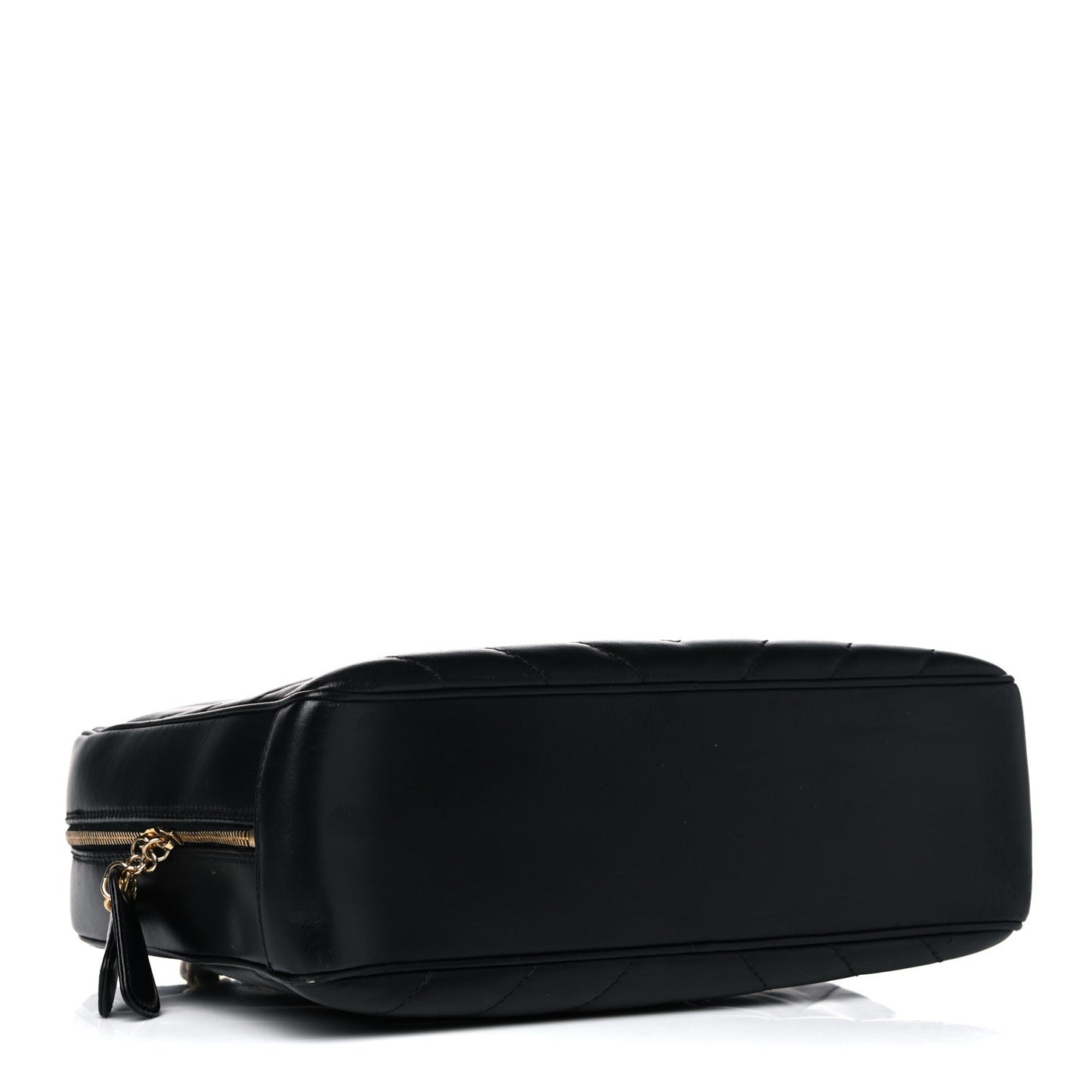 Lambskin Chevron Quilted Camera Case Black