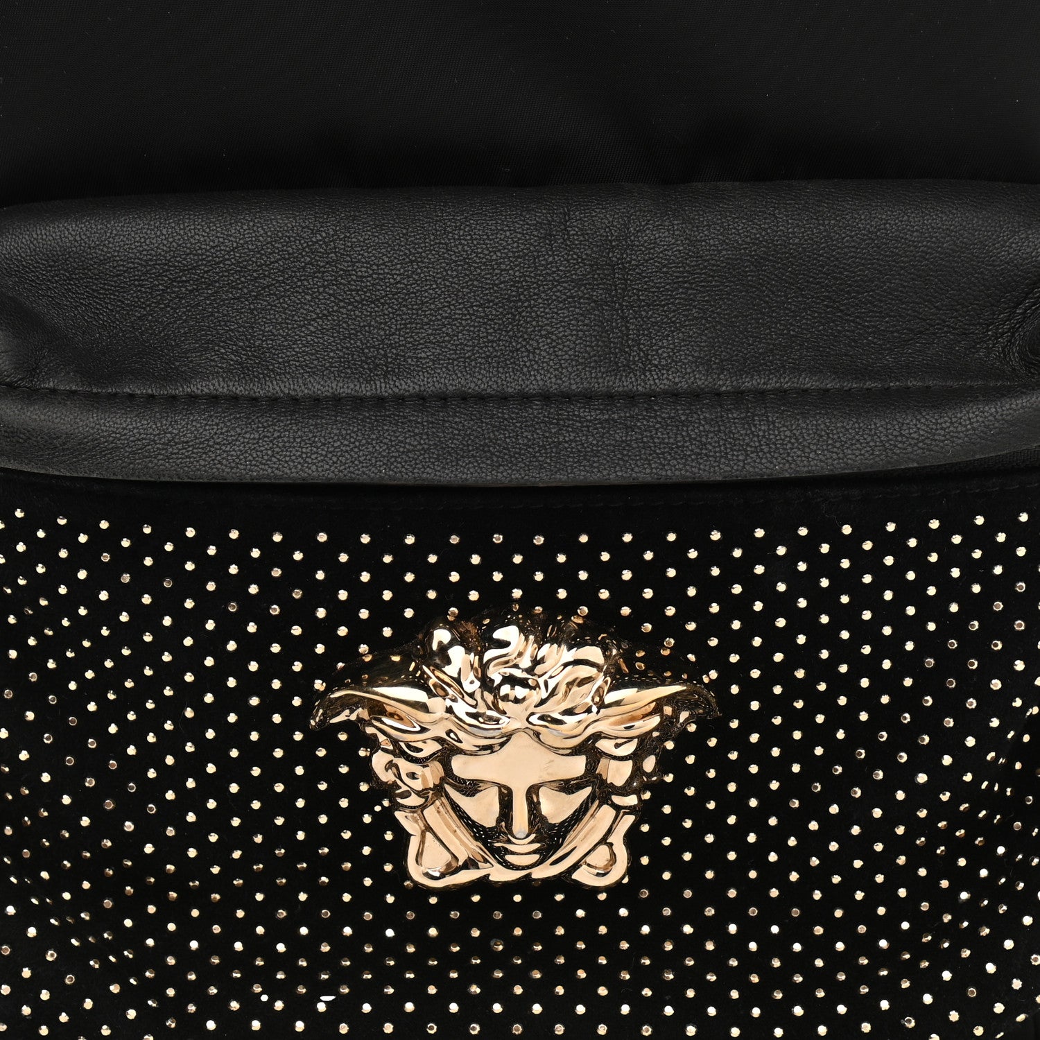 Versace Nylon Goatskin Studded Palazzo Medusa Backpack Black 8 of 11