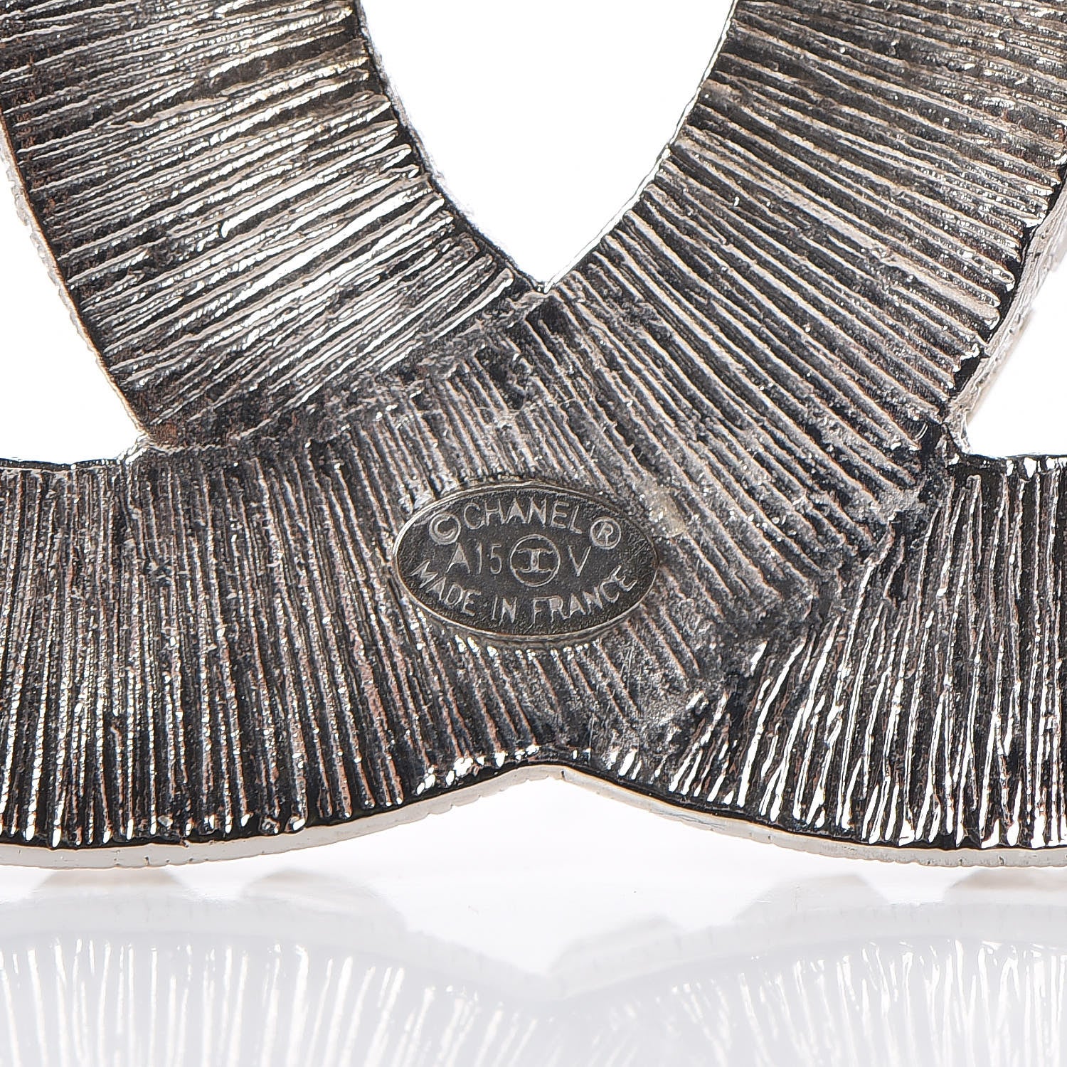 Chanel Baguette Crystal CC Brooch Silver 4 of 5