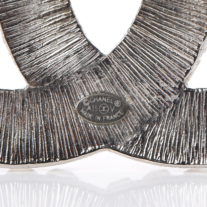 Chanel Baguette Crystal CC Brooch Silver 4 of 5
