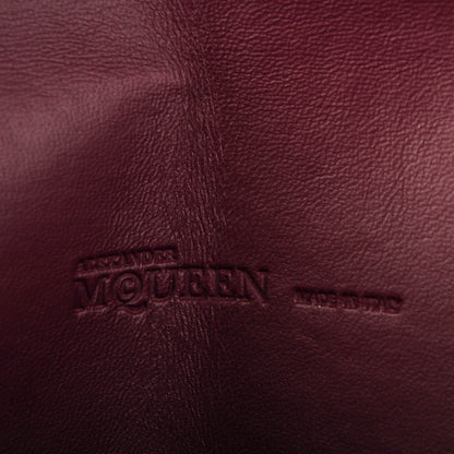Alexander McQueen Calfskin Crocodile Embossed Skull Envelope Clutch Bordeaux 6 of 8