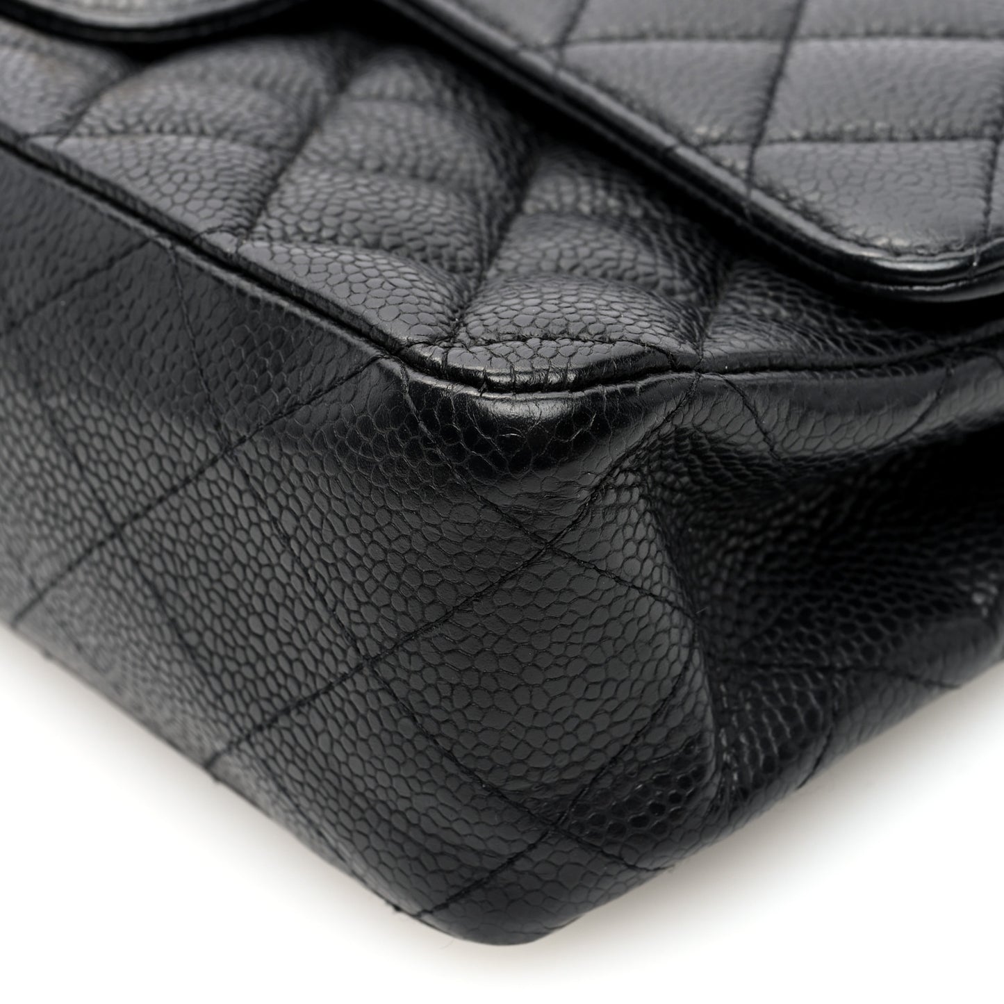Caviar Quilted Medium Double Flap Black