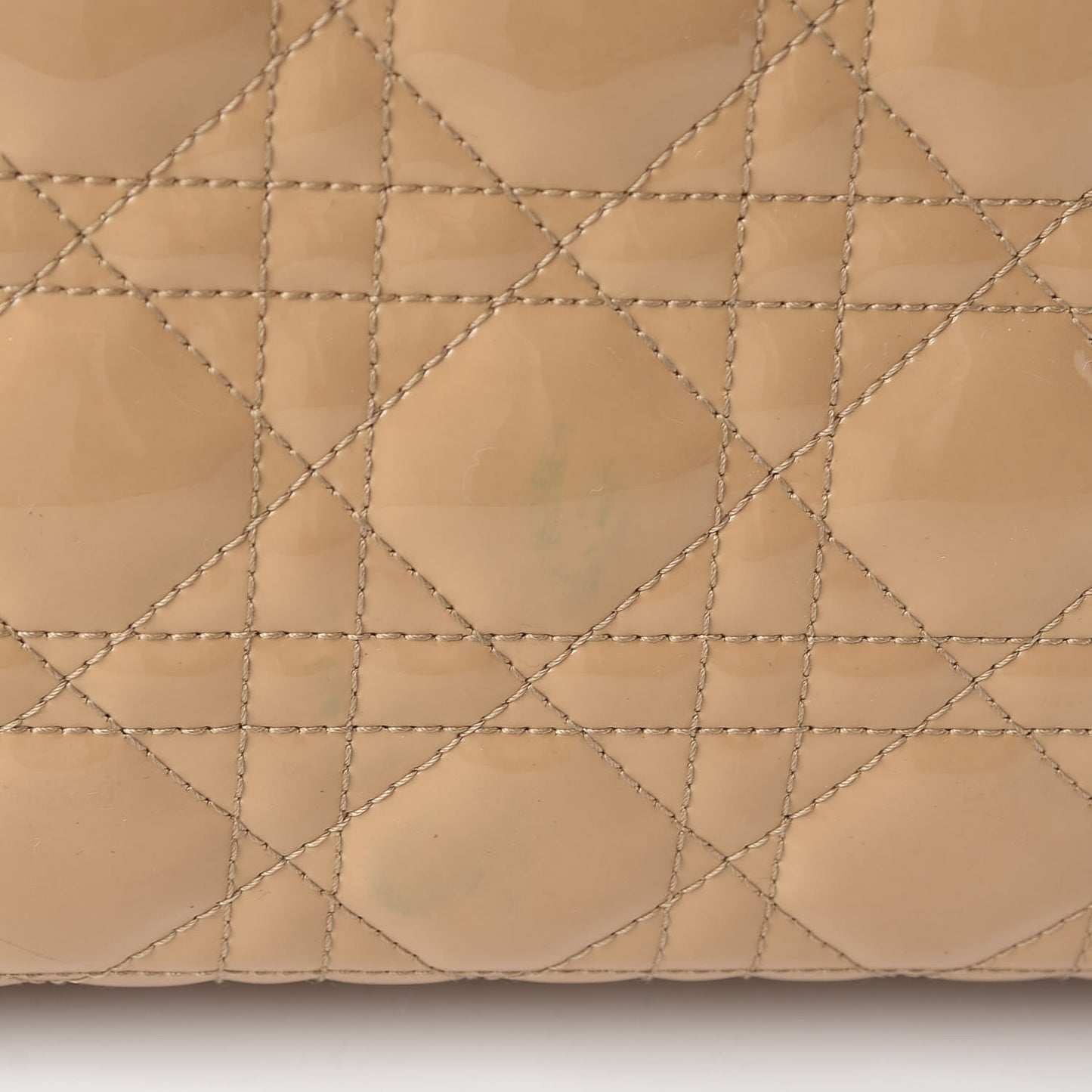 Patent Cannage Large Lady Dior Dark Beige