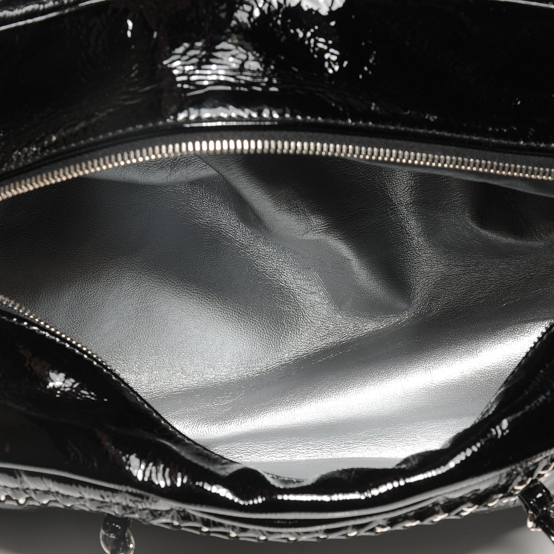 Chanel Patent Luxe Ligne Medium Bowler Black 7 of 8