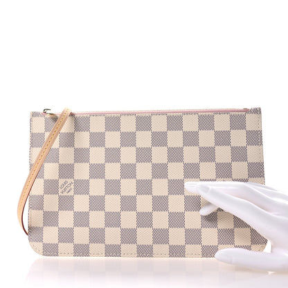 Louis Vuitton Damier Azur Neverfull MM GM Pochette Rose Ballerine 2 of 6