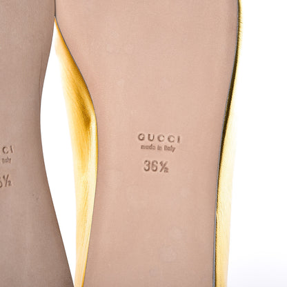 Gucci Metallic Nappa Patent Hannelore Detachable Platform Sandals 36.5 Gold 10 of 11