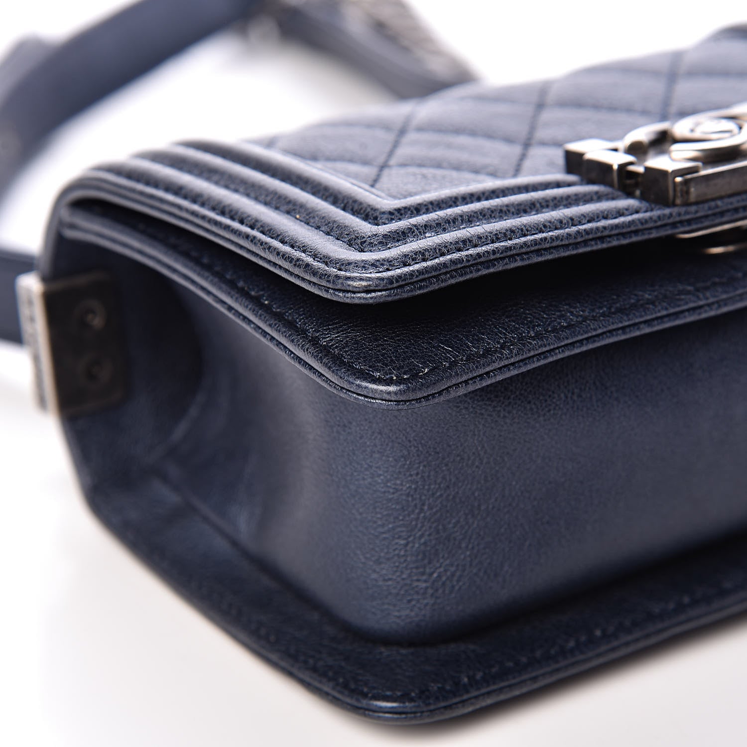 Chanel Metallic Calfskin Quilted Mini Boy Flap Blue 9 of 12