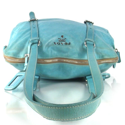 Prada Leather Large New Look Tote Turquoise 4 of 18