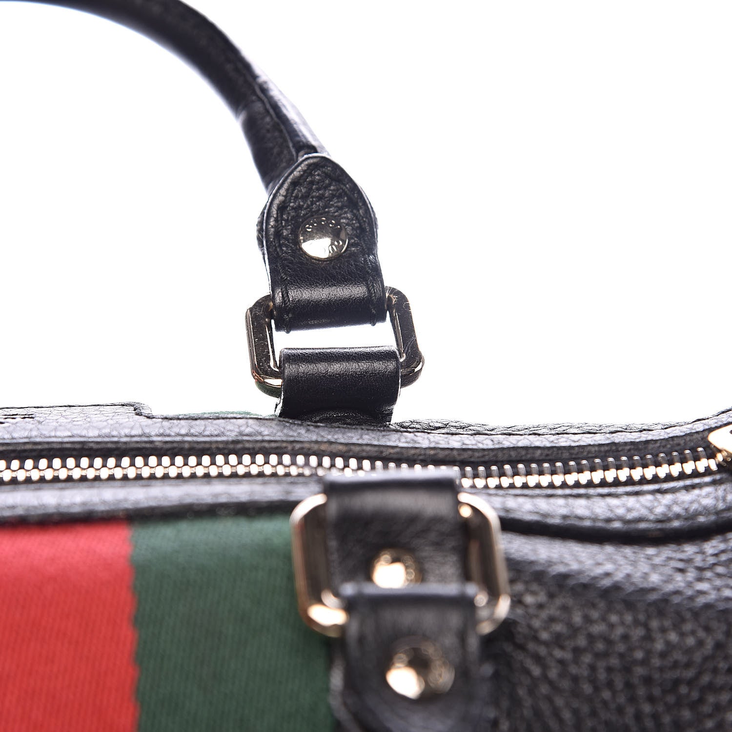 Gucci Calfskin Vintage Web Medium Boston Black 14 of 19