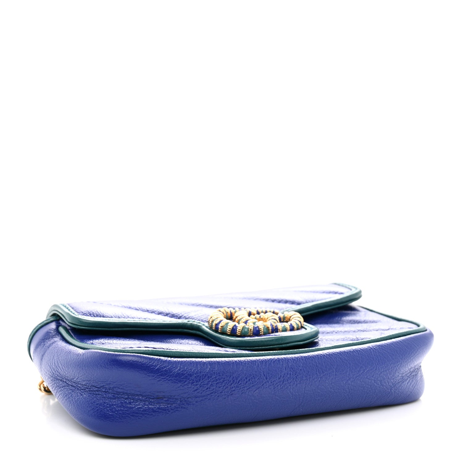 Gucci Azalea Calfskin Enamel Matelasse Diagonal Super Mini Torchon