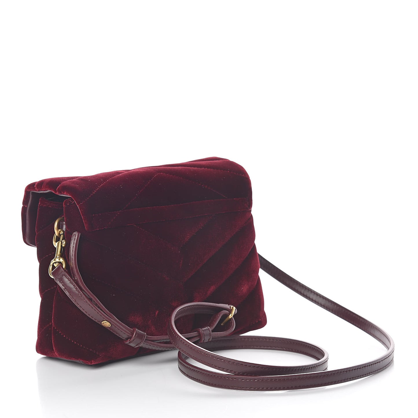 Velvet Y Quilted Monogram Toy Loulou Crossbody Bag French Burgundy