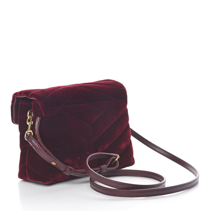 Saint Laurent Velvet Y Quilted Monogram Toy Loulou Crossbody Bag French Burgundy 3 of 12