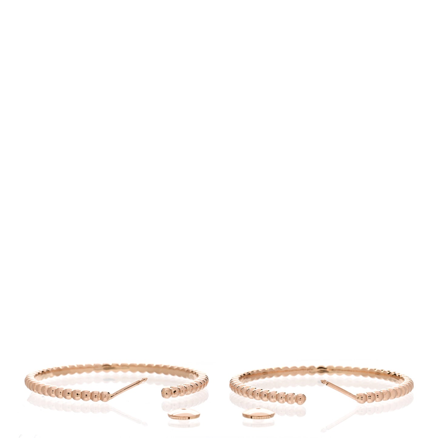 18K Rose Gold Large Perlee Hoop Earrings