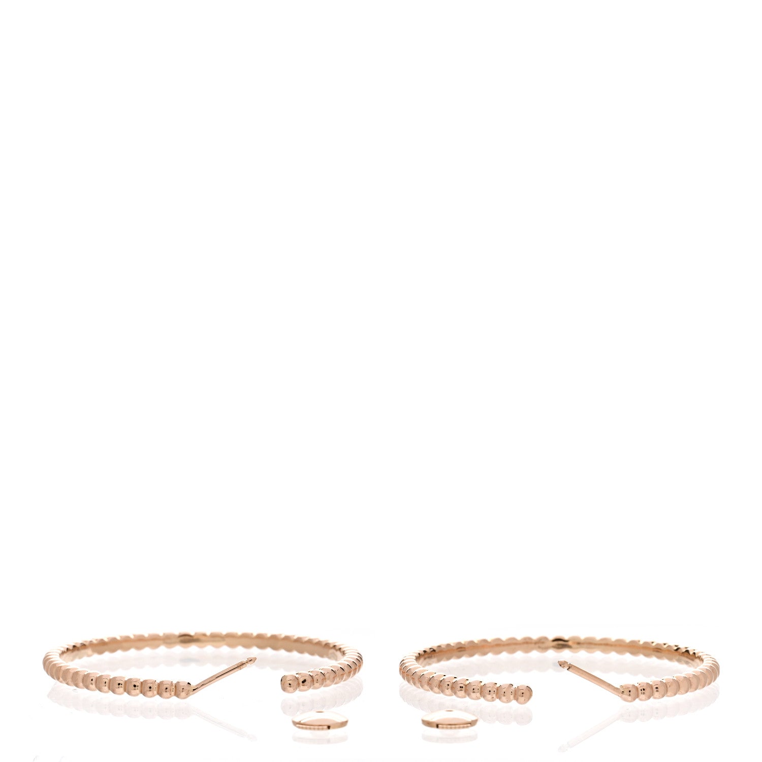 Van Cleef & Arpels 18K Rose Gold Large Perlee Hoop Earrings 3 of 5