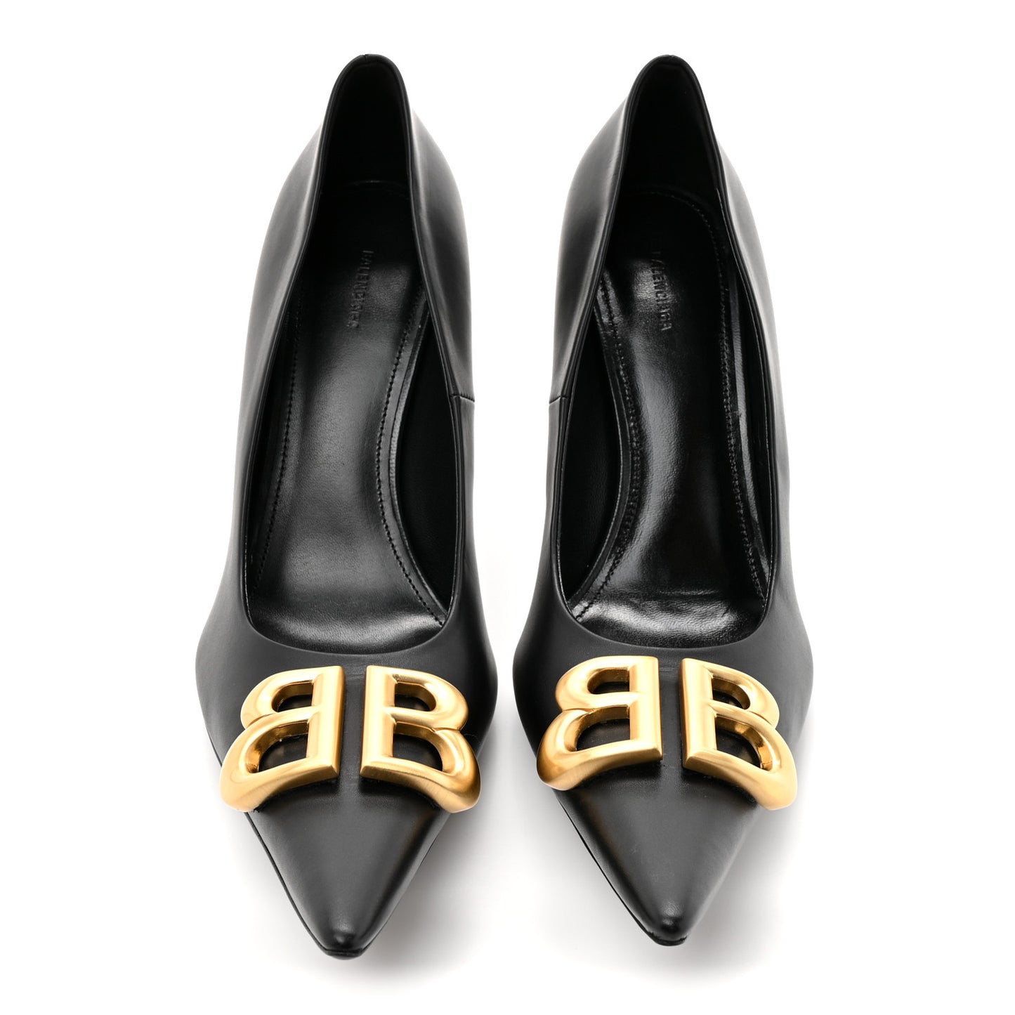 Shiny Soft Calfskin BB Flex 90mm Pumps 39 Black Gold