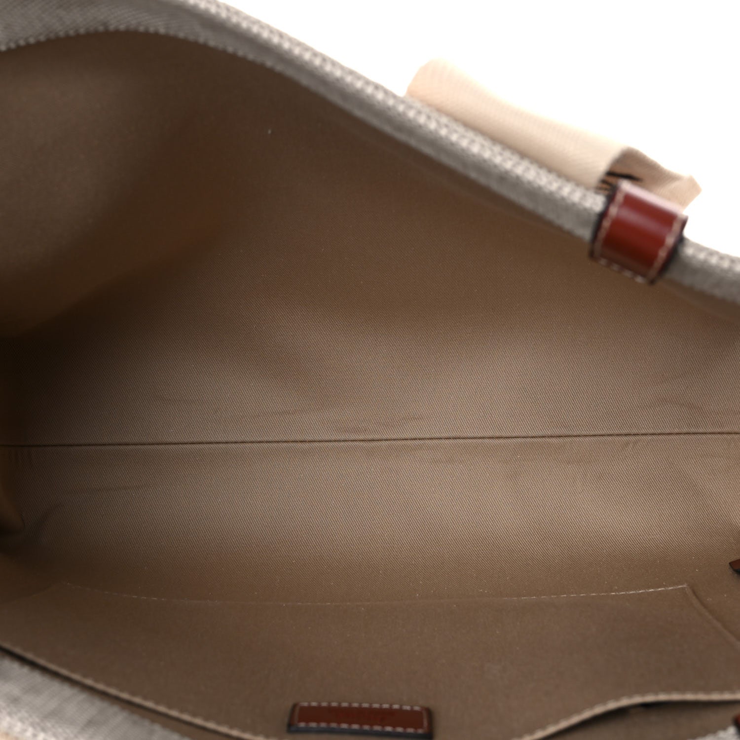 Chloe Cotton Calfskin Medium Woody Ribbon Tote White Brown 7 of 12