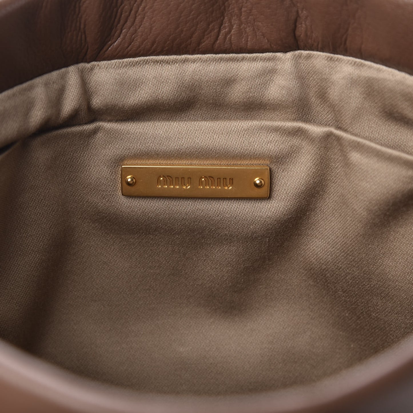 Nappa Matelasse Clutch Brown