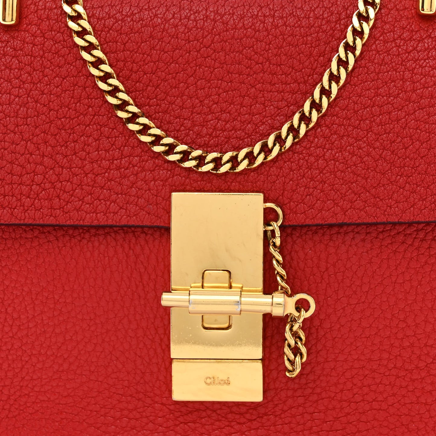 Grained Lambskin Mini Drew Shoulder Bag Plaid Red
