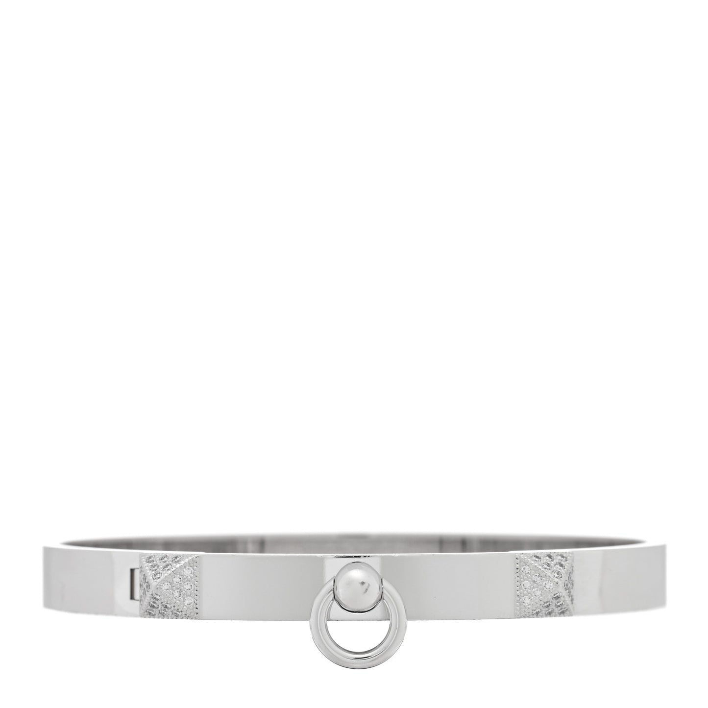 18K White Gold Diamond PM Collier De Chien Bracelet SH