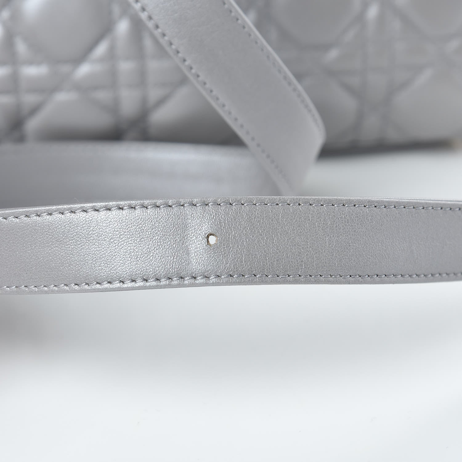 Christian Dior Lambskin Cannage Medium Lady Dior Grey 2 of 12