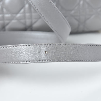Christian Dior Lambskin Cannage Medium Lady Dior Grey 2 of 12