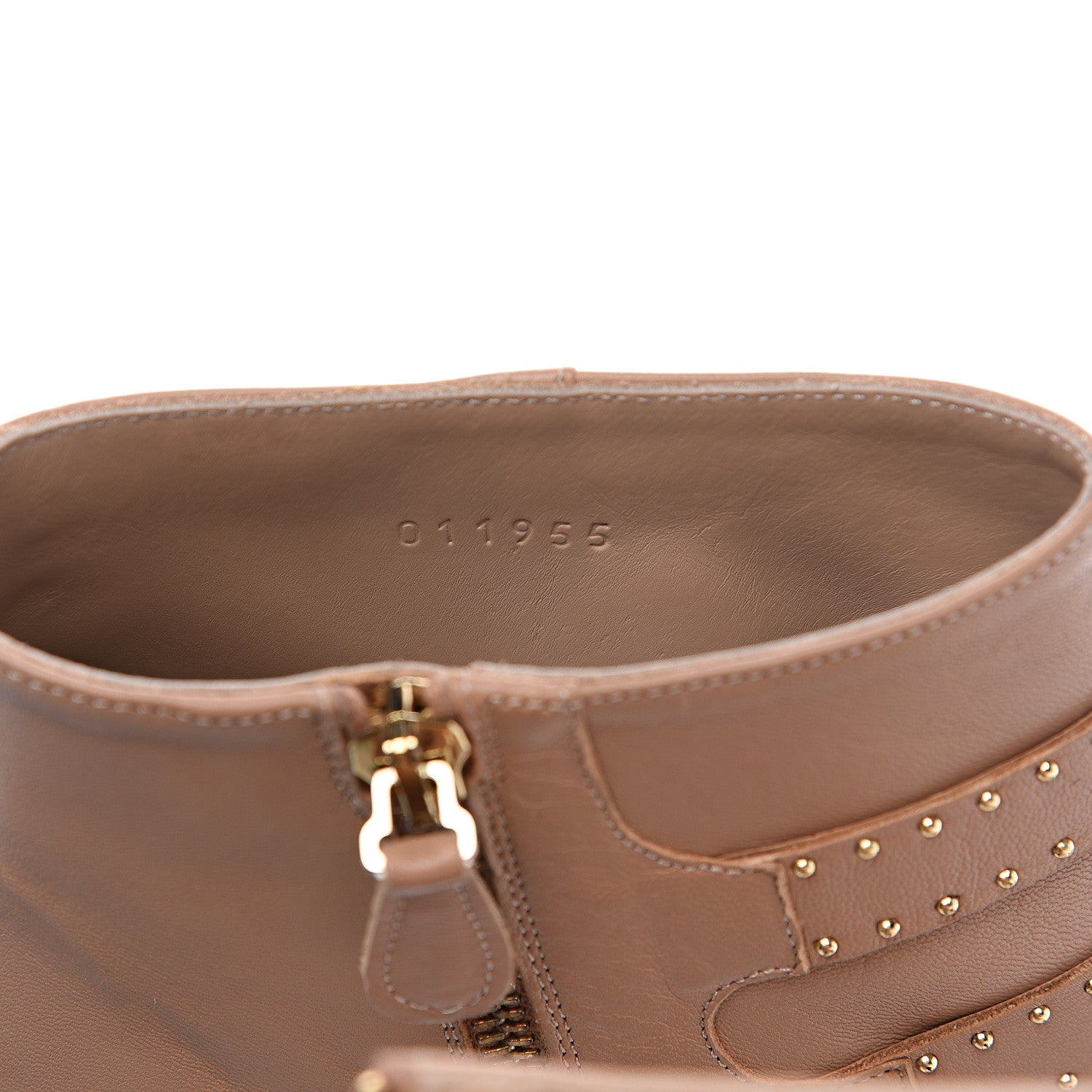 Chloe Nappa Sheepskin Studded Susanna Ankle Boots 35 Reef Shell 7 of 8