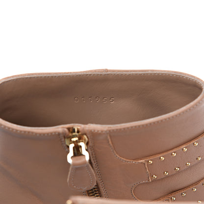 Chloe Nappa Sheepskin Studded Susanna Ankle Boots 35 Reef Shell 7 of 8