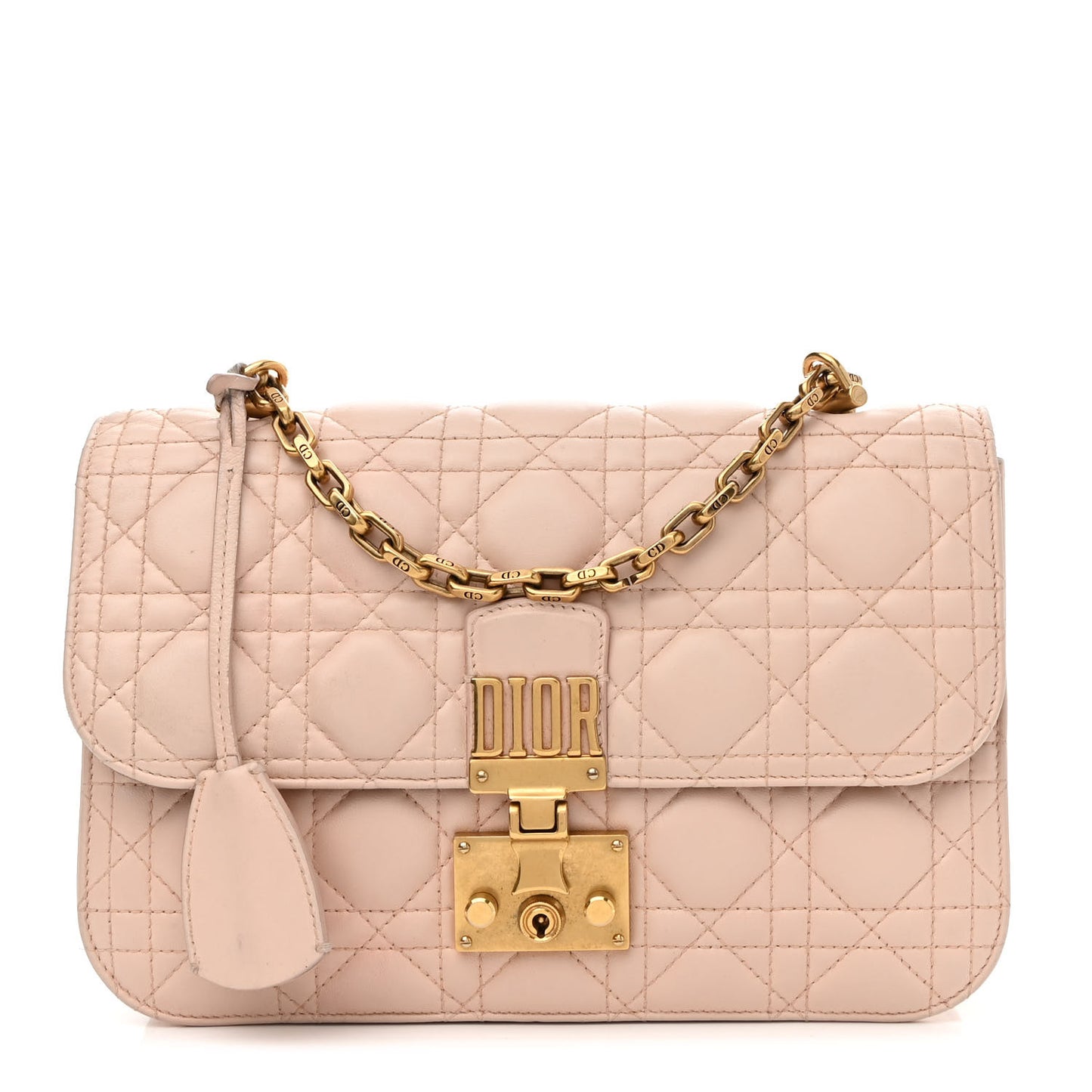 Lambskin Cannage Large Dioraddict Flap Rose Poudre