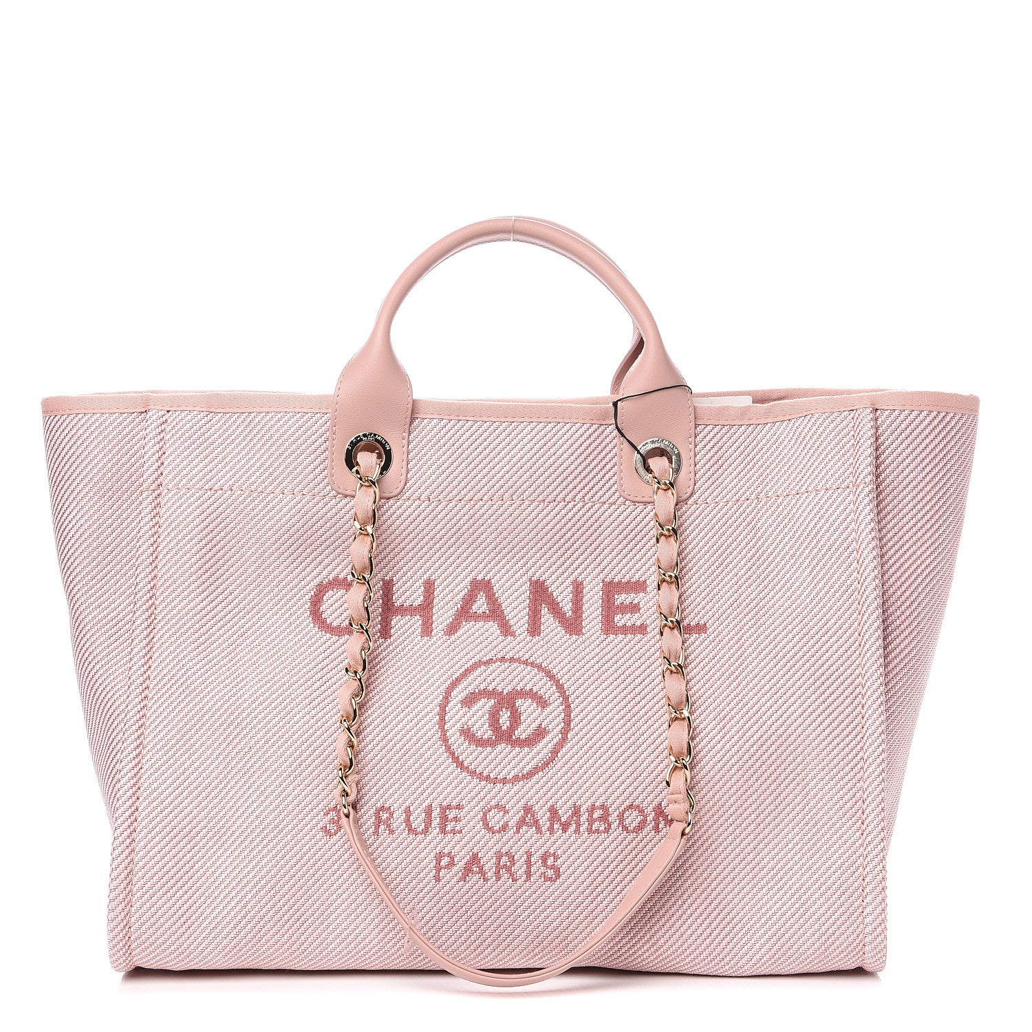 Chanel Mixed Fibers Calfskin Medium Deauville Tote Rose Pink 1 of 9