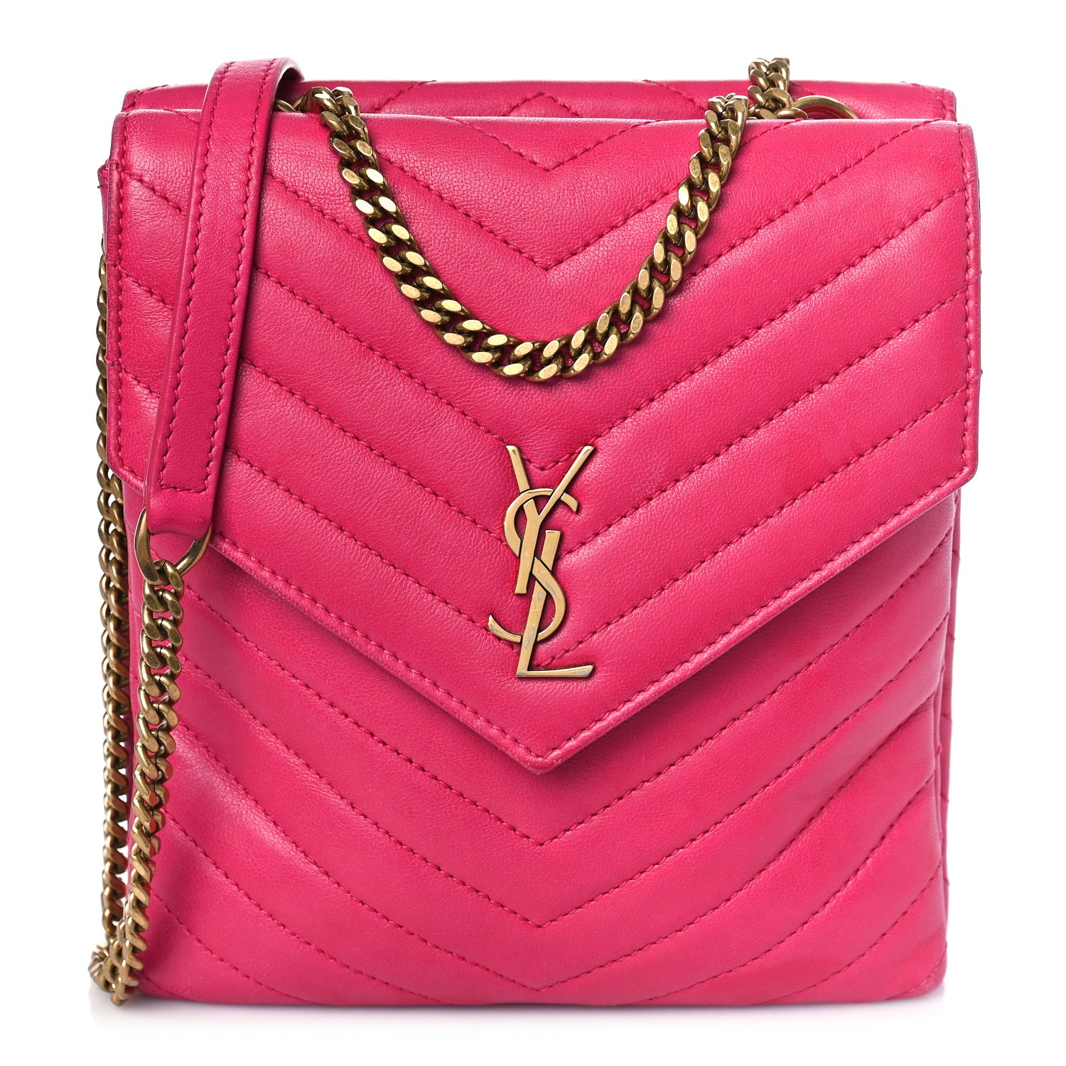 Saint Laurent Lambskin Quilted Double Flap Bag Pink 2 of 10
