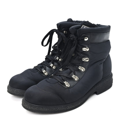 Chanel Nylon Calfskin Womens Coco Neige Short Boots 40 Black 4 of 9