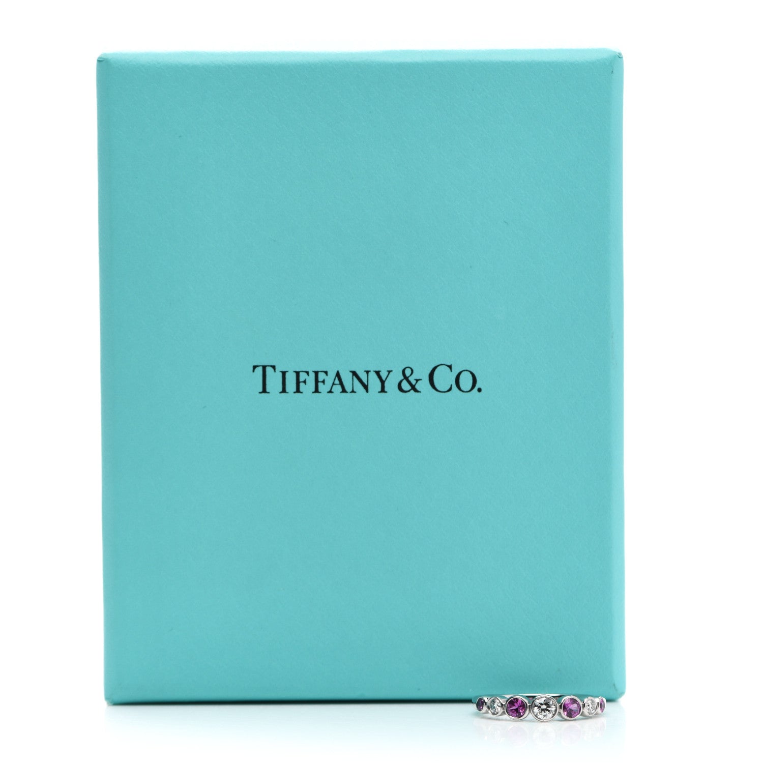 Tiffany Platinum Diamond Pink Sapphire Jazz Ring 48 4.25 7 of 7
