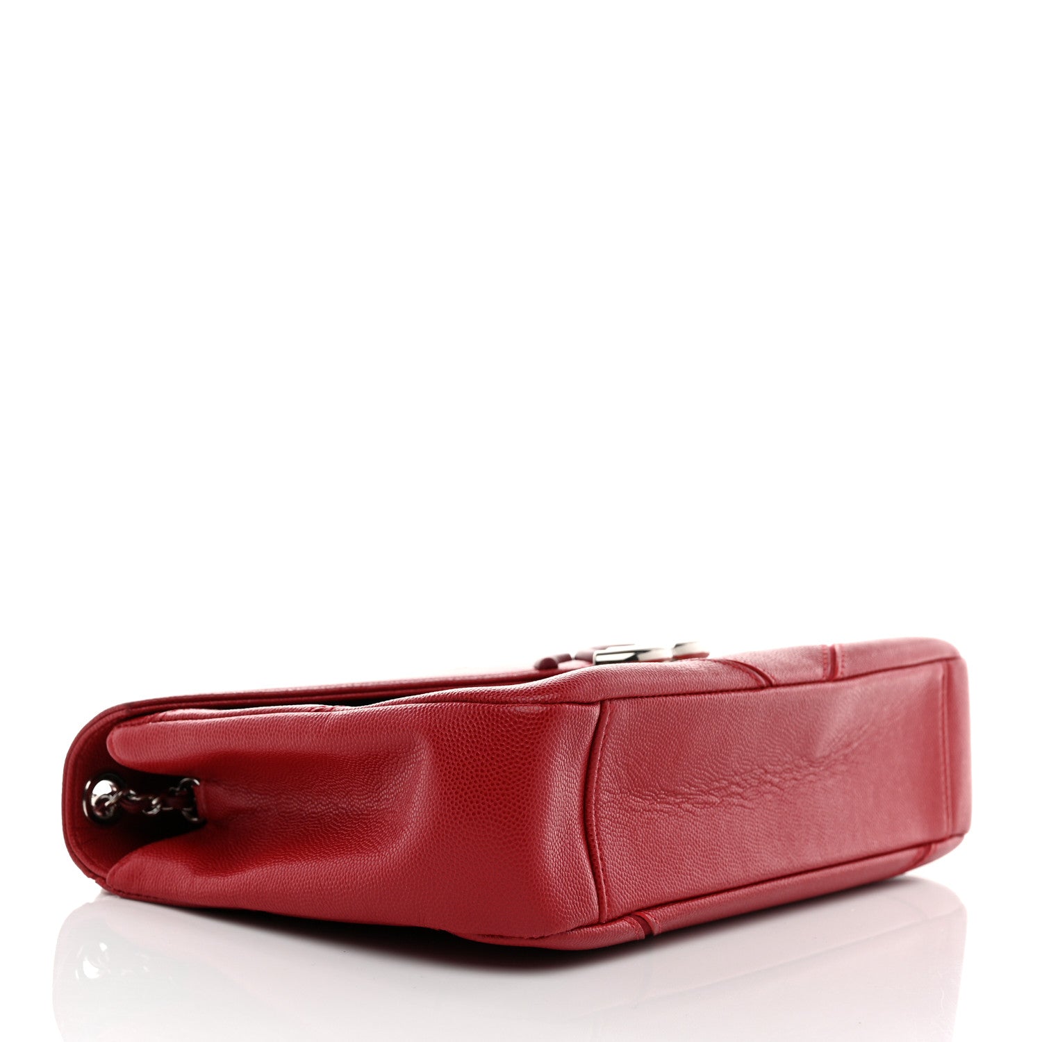 Chanel Caviar Macro Chevron Single Flap Red 4 of 10