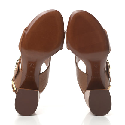 Louis Vuitton Grained Calfskin Horizon Sandals 37 Cognac 5 of 8