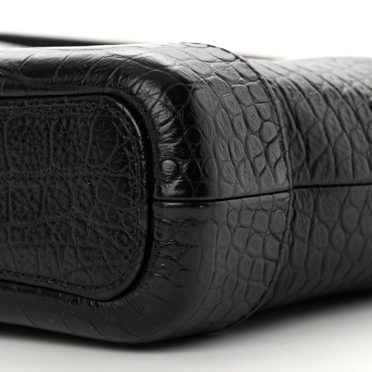 Chanel Calfskin Crocodile Embossed Small Gabrielle Cocodile Hobo Black 10 of 10